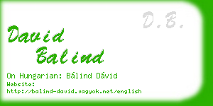 david balind business card