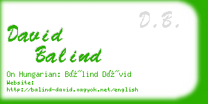 david balind business card